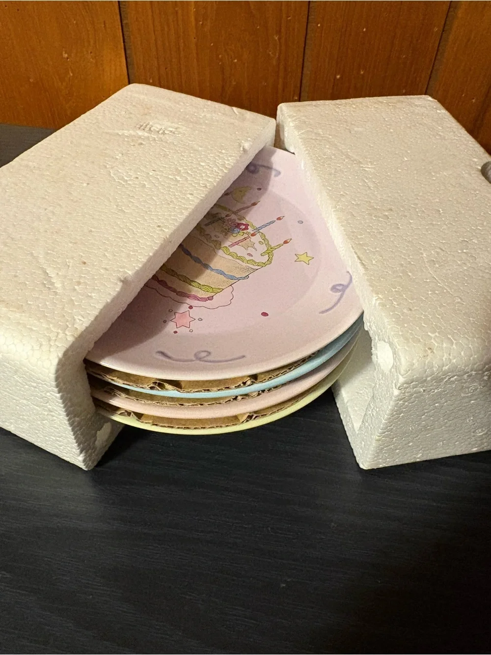 Vintage Avon Pastel Birthday Cake Dessert Plates - Pink, Blue, Yellow, Lavender